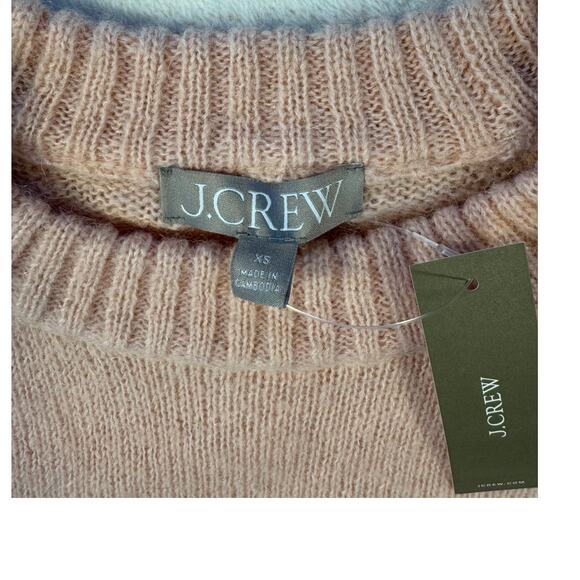 J Crew Womens Peach Pink Alpaca Wool Crewneck Sweater Knit XS S Oversized NWT - Picture 7 of 9